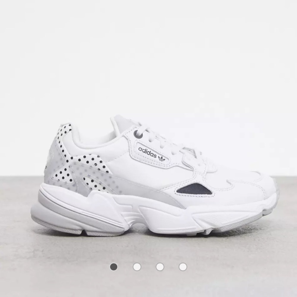 BNIB Adidas Falcon with black polka dots